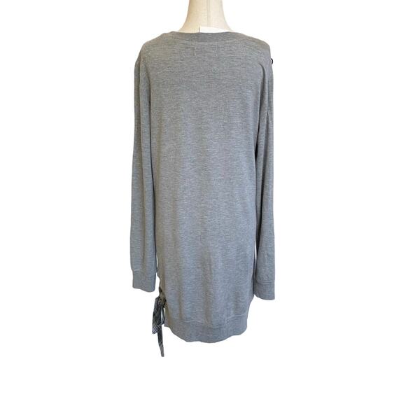 Cloth & Stone Gray‎ Sweatshirt Tunic Mini Dress Lace Up Side NWT M - Picture 6 of 13